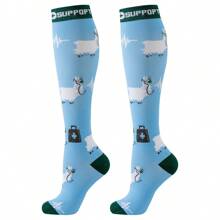 6 pares de calcetines de compresión médica con estampado de jeringa y píldora de moda, calcetines deportivos para enfermeras, médicos y mujeres