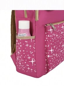 星星图案组合背包套装，方便上学、旅行、购物、书包、开学第一天的学院风时尚书包套装