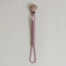 1/4pcs Baby Pacifier Clips, Wooden Clips, Silicone Material, Cute Heart Shape, One-Piece Design, Teething Accessories, Suitable For Crib, Ideal Baby Gift, Blue, Green, Beige, Pink