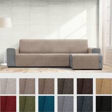 Ecommerc3 | Housse de canapé méridienne avec bras droit et  240 cm - Housse de canapé méridienne avec poches 100 % fabriquée en Espagne - Beige - Voir 5