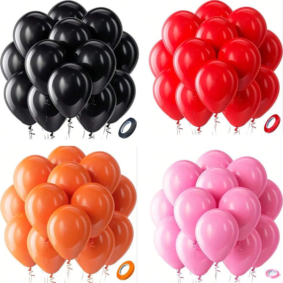 50pcs Colorful Latex Balloons - 5/10/12 Inch Round Helium Balloons, Suitable For Theme Weddings, Graduations, Anniversary Party Decorations