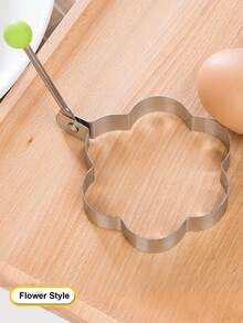 1 pieza Anillo para panqueques de huevo, anillo para huevos con forma de dibujos animados, herramienta de freír huevos de acero inoxidable grueso, molde para huevos escalfados, molde para desayuno con forma de amor DIY, creativo molde para freír huevos, modelo para panqueques de papa - Multicolor - Ver 15