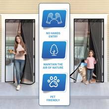 1pc Magnetic Shielding Door With Automatic Closing Net Curtain, Keep Bugs Out, Lace Mesh, Easy Install, Breathable Ideal For Various Scenes