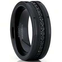 Anillos Moda Nupcial - Negro - Ver 2