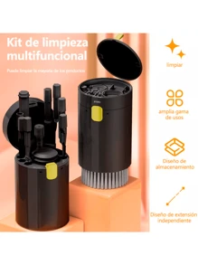 Kit De Limpieza 20 En 1 Multiusos Brochas Teclados Celulares Audífonos Lentes - Negro - Ver 3