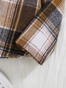 1pc Young Boy Checkered Pattern Button Up Long Sleeve Casual Fashionable Shirt