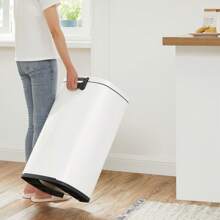 SONGMICS Kitchen Bin 50L, Pedal Bin For Kitchen, Rubbish Bin, Soft Close, Step-On Pedal, Steel, Inner Bucket - White - View 4