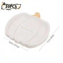 20 Pcs Disposable Pumpkin Paper Plates Lovely Paper Plates (Assorted Color)Home Room Decoration - White - View 2