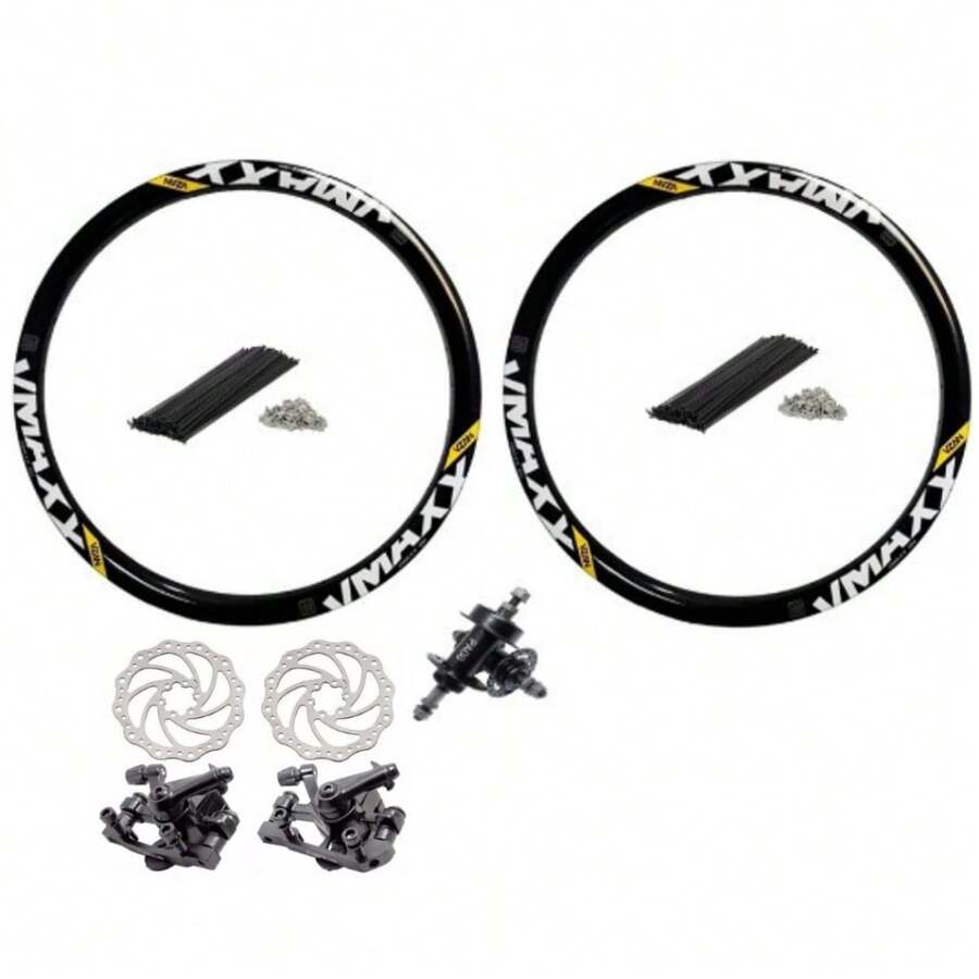 Pair Of Vmaxx Wheels Rim 26 Double Wall Reinforced Dh For Disc Brakes - 黑色 - 查看 1