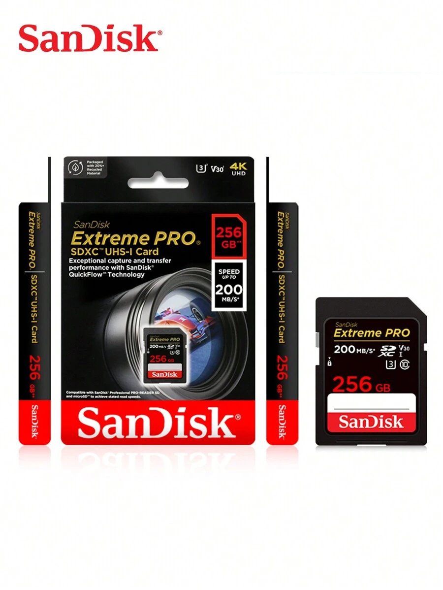 SANDISK SanDisk Extreme PRO SDXC UHS-1 Card 64GB 128GB 256GB SDXC V30 A2 Top Speed Bigger SD Card Speed Up To 200MB/S USH-1 Support For Camera Car DV SLR
