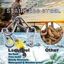 十个带弹簧夹的钢制登山扣，钥匙环夹，高强度快拆夹，适用于钥匙、宠物牵引绳、户外围栏等。 - 多色 - 查看 7