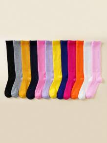 6pairs Random Color Comfortable Slouch Socks For Boys And Girls
