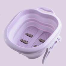 1 pieza de bañera de masaje de pies plegable para adultos para uso en el hogar y el dormitorio, diseño simple, baño de pies de inmersión profunda,Masajeador De Pies Hidromasaje Spa Para Pedicura - Morado - Ver 2