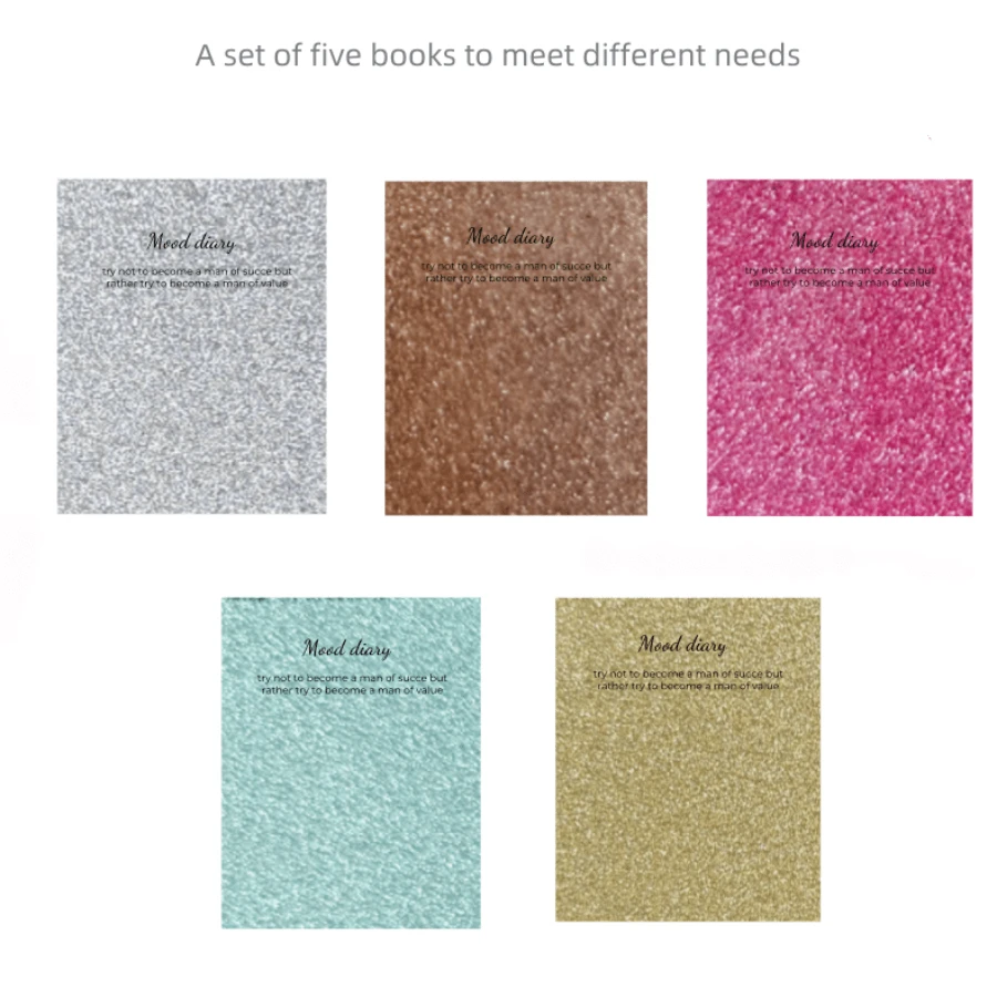 5 Cái/bộ Mini Nhiều Màu Sắc Lấp Lánh Miếng Ghi Nhớ, Di Động Kích Thước Tiện Dụng, Giấy Chất Lượng Cao, Các Loại Màu Sắc - 1 bộ 5 cuốn - Xem 1