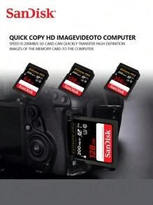 SANDISK SanDisk Extreme PRO SDXC UHS-1 Card 64GB 128GB 256GB SDXC V30 A2 Top Speed Bigger SD Card Speed Up To 200MB/S USH-1 Support For Camera Car DV SLR
