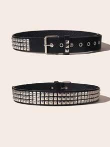Punk Style Belt, Rivet Decorated Waist Belt Halloween Summer, School Fall, Autumn, Halloween - Multicolor - View 14