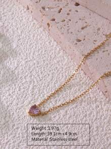 1 pieza Elegante y delicado colgante de acero inoxidable chapado en oro de 18k con vidrio de color con forma de corazón con los 12 signos del zodíaco, perfecto como regalo para la fiesta de la mujer, el día de San Valentín, mamá, madre, Día de la Madre