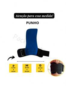 Hand Grip Lona Luva para treino Crossfit barra fixa pull up - Azul - Visão 7