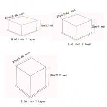 8-Inch Clear Display Box For Party Gifts, Anime Collectibles, Contains 1 Pc Approx 3 Yards Gray Ribbon - White - View 2