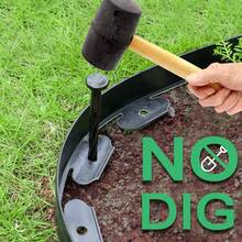 20 FT Landscape Edging Border With 24 Spikes, No Dig Garden Edging 1.8 Inch Tall Lawn Edging Border, Plastic Edging Border Flexible For Garden Flower Beds Lawn Yard Pathway - 黑色 - 查看 2