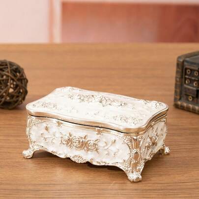 Vintage creatieve 3D-gesneden sieradendoos, decoratieve snuisterijenhouder, sieradendoos in Europese stijl FD96772129, kamerdecoratie