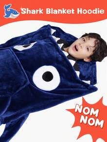 Shark Hoodie Blanket For Adult, Shark Wearable Blanket Hoodie Gifts For Women Men, Funny Blanket With Sleeves Is Funny Gift, Hooded Blanket Shark Gifts - 海軍 - 查看 5