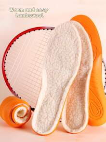 1 Cặp đế giày dày ấm áp mùa đông bằng lông cừu, miếng lót thoáng khí chống mùi cho nam và nữ - Màu be - Xem 3