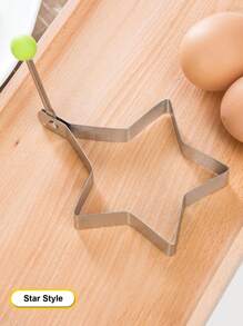 1 pieza Anillo para panqueques de huevo, anillo para huevos con forma de dibujos animados, herramienta de freír huevos de acero inoxidable grueso, molde para huevos escalfados, molde para desayuno con forma de amor DIY, creativo molde para freír huevos, modelo para panqueques de papa - Multicolor - Ver 17