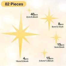 82 Pieces Mirror Wall Stickers Removable Star Wall Decals 3D Acrylic Mirror Setting Wall Sticker Star Decorative Decal For Home Wall Living Room Bedroom Decor,Stickers,Wall Decal, Vinyl Decal For Home Decorations,Spring Decoration Items Refresh Your Home,Rama Decoration Stickers Gifts Birthday Graduation Wall Decor Wall Mirror Mirror For Room Bathroom Decor Living Room Decor