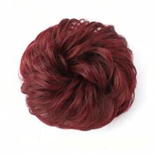 1个凌乱发髻波浪卷发髻发圈假发接发合成发髻，适合女性和女孩，混合金色和灰金色棕色蓬松盘发发髻假发片 - 彩色 - 查看 19