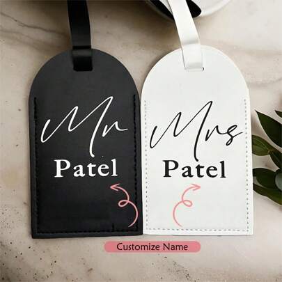 Personalised Custom Name Mr Mrs Luggage Tags Bride Groom Honeymoon Travel Destination Wedding Engagement Just Married Newlywed Couple Wife Hubby Gift,Vacay Vibes,Wedding Essentials,Warm Ambience,Home & Living,Customized Wedding Crafts