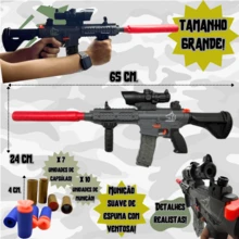 Toy Automatic Nerf Dart Launcher Rifle Machine Gun - Negro - Ver 2