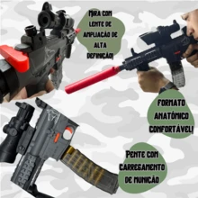 Toy Automatic Nerf Dart Launcher Rifle Machine Gun - Negro - Ver 4