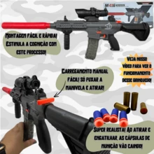 Toy Automatic Nerf Dart Launcher Rifle Machine Gun - Negro - Ver 5