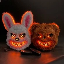 Halloween Party Horror Costume Prop Rabbit Mask, Cyperpunk Style Cool Mask - Multicolor - View 1
