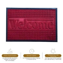 Tapete para entrada de uso rudo de PVC y Alfombrilla, 40 x 60 cm Ideal para entradas, jardin y terrazas para uso exterior antiderrapante - BORDO - Ver 5