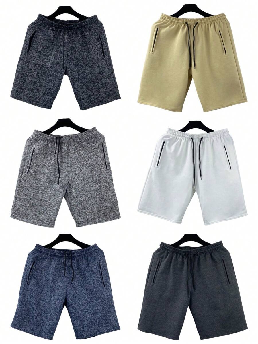 KIT 6 Adult Men's Sweatshirt Shorts With Zipper Bags - 卡其色 - 查看 1