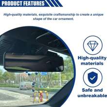2PCS Car  For Rearview Mirror, Blue Ceramic Beads Pendant Car Interior Rear View Mirror Charm Auto Decors, Car Medal And Cross Hanging Accessories For Women Men