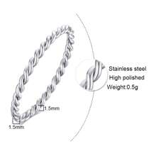 1pc Stainless Steel 18K Gold Plated Twisted Ring For Women
