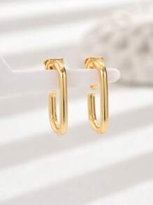 1 Pair Fashionable Geometric U-Shaped Metal Ear Cuff For Women, Daily Wear, Birthday Gift For Friends, No Piercing Earrings - Ear Clip - View 10