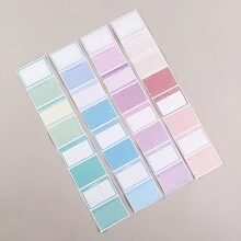 1 盒 256 张高品质渐变抽拉式便签，8 种图案，彩色可书写方形贴纸，适用于办公室、学校使用，无残留 - 彩色 - 查看 7