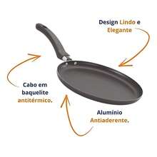 Kit 2 Non-Stick Pancake Pan Aluminum Frying Pan 22/24cm - 黑色 - 查看 6