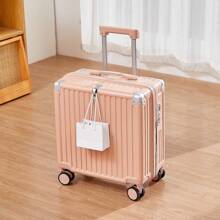 Vali xách tay 18 inch có góc bảo vệ, phong cách mới mẻ, khóa mật khẩu, hành lý du lịch, đồ dùng thiết yếu cho chuyến đi du ngoạn đến trường, đồ dùng thiết yếu cho ký túc xá, trường đại học, vali du lịch, vali, vali, túi xách tay cho trường học, phụ kiện học tập, đồ dùng học tập - Hồng - Xem 3