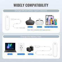5000mAh Rechargeable Battery Pack For Quest 2 Accessories/Meta Quest 2 Pro Headset, Lightweight And Portable VR Extended Power Compatible With Quest 2 With Meta Quest 3 - White - View 5