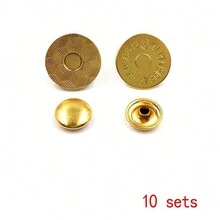 10 Chiếc Đinh Tán Hai Mặt Mỏng Hoa Khóa Từ Tính, Khóa Từ, Đường Kính 18 Mm, Cho Túi Xách Và Phụ Kiện - Nhiều màu - Xem 5