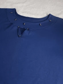 Elegant Women's Blouse Long Sleeve Plus Size Cold V Neck Open Front Hollow Out Cutout Rhinestone Pearl Detail Winter Autumn Basic Plain Mesh Viscolycra Day To Day Fashion Casual Clothing