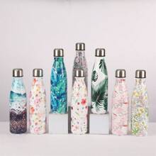 17 盎司优质不锈钢 5D 花卉印花双层真空隔热冷/热运动水瓶，适合男女户外活动，夏季旅行杯礼物 - 多色 - 查看 11