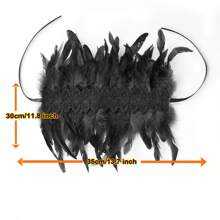 Disfraz de mujer gótico con plumas artificiales de cuervo, cisne y bruja para Halloween - Negro - Ver 5