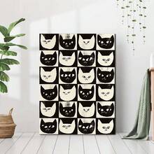 1pc Black Cat White Cat And White Cat Wall Art, Creative Idea Black Cat Art Poster Wall Decor, For Living Room Posters Bedroom Painting No Framed - Multicolor - View 4