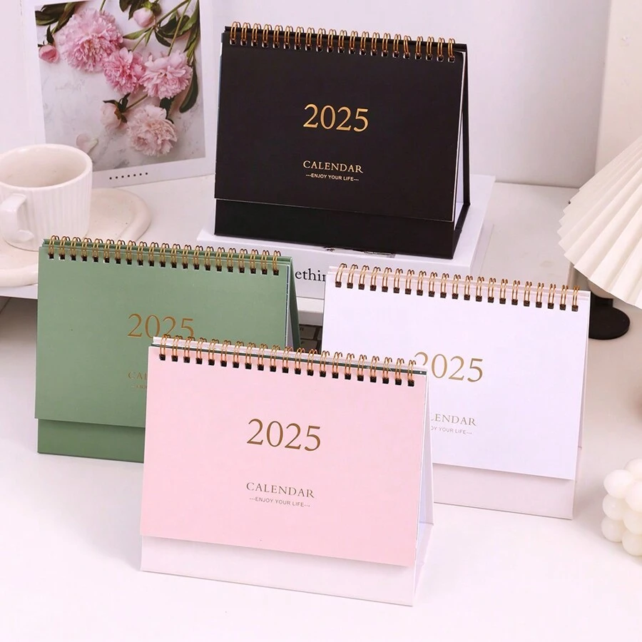 MU XIAO 2024-2025 年小型台历，2024 年 7 月至 2025 年 12 月每月桌面日历 - 18 个月主题设计，立式翻页台历，适用于家庭办公室学校返校、返校、学校用品 - 均碼 - 查看 1